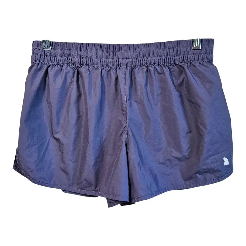 THE NORTH FACE Women's M Limitless Run Shorts Purple Zip Pocket Liner Brief